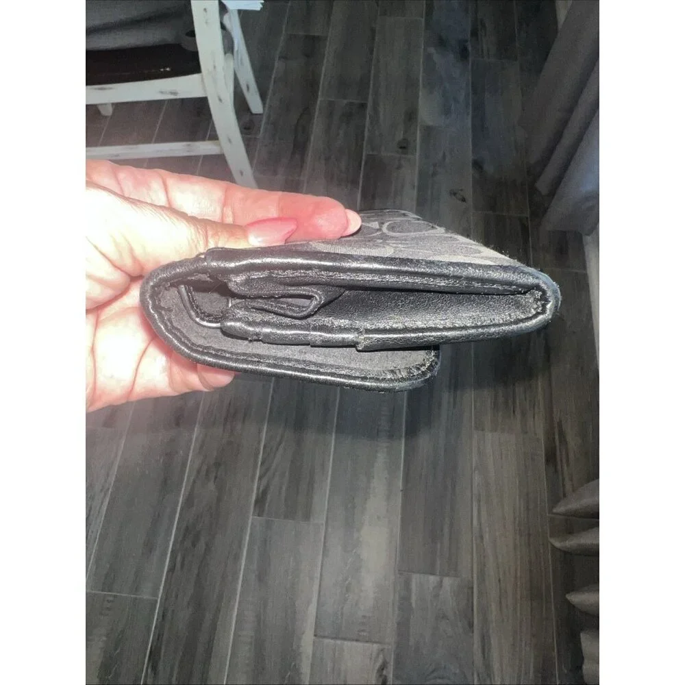 Coach Signature Long Black And Gray Wallet